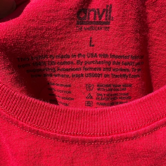 Anvil, Laconia 2016 Biker Rally, Harley Davison, L/S T Shirt, Red, Large - Picture 4 of 4